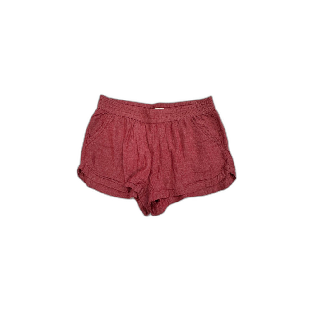 Maurices Faded Red Linen Blend Shorts Elastic Waist Size Large
